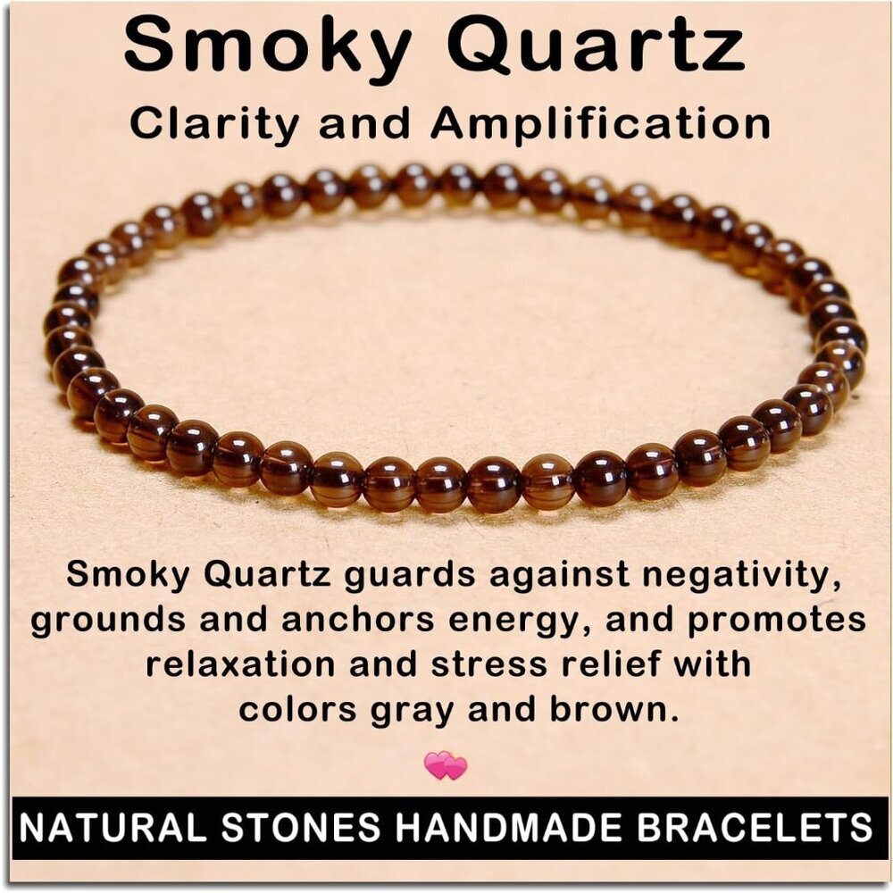 Handmade Gemstone Stretch Elastic Bracelet Crystal Healing Reiki Nature's Beauty